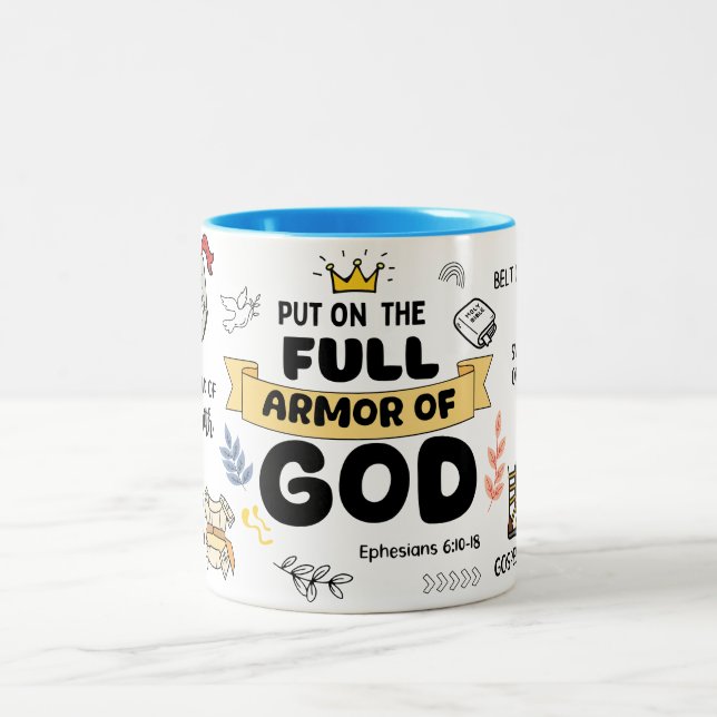 Put On The Armour Of God Two-Tone Coffee Mug (Center)