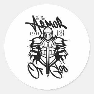 Put On The Full Armor Of God Christian Religious B Classic Round Sticker