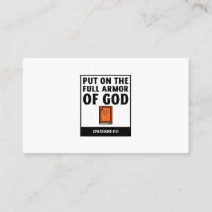Put on the full armour of God christian faith reli Business Card