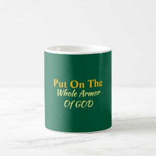 Put On The Whole Armour Of God Green Coffee Mug