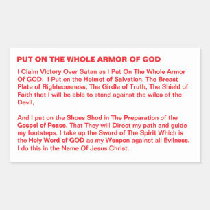 Put On The Whole Armour Of GOD Rectangular Sticker