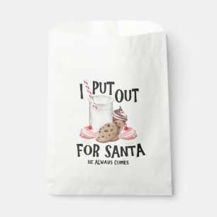 Put Out For Santa He Always Comes Funny Christmas Favour Bag