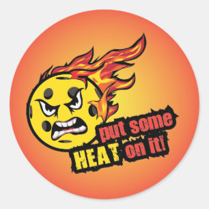Put Some Heat On It Pickleball Classic Round Sticker
