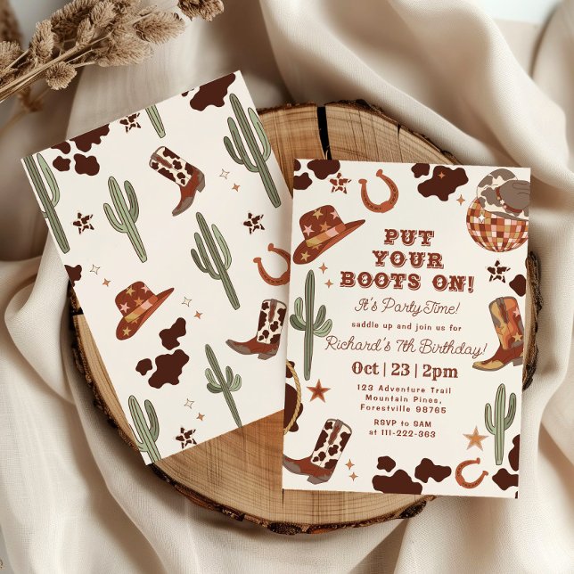 Put your Boots on Rodeo Boy birthday party Invitation (Creator Uploaded)