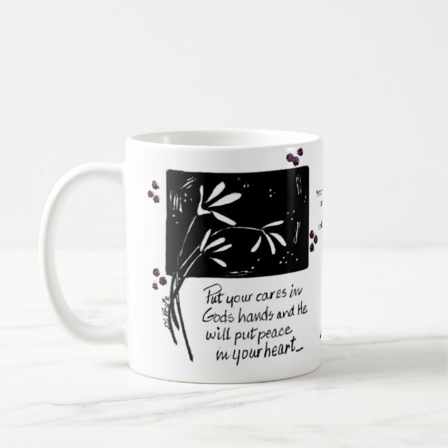 Put Your Cares in God's Hands Magnet Coffee Mug (Left)