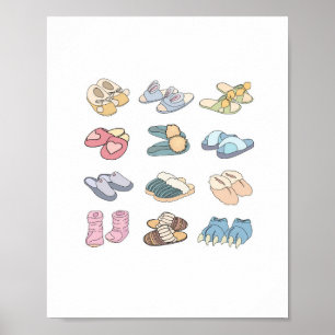 put your feet up, slipper themed poster
