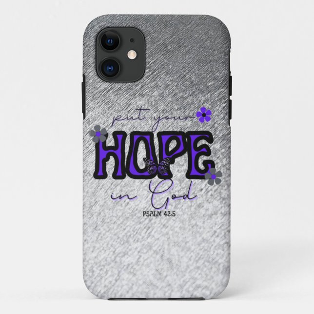 Put Your Hope in God Metallic Texture iPhone Case (Back)