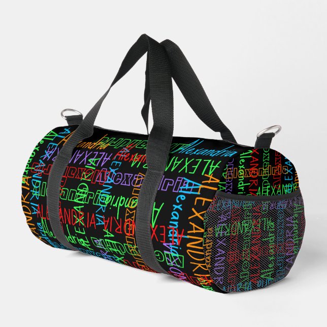 Put Your Name All Over this Colourful Boys Girls Duffle Bag (Right Corner)