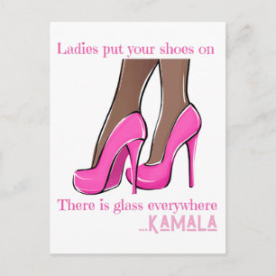 Put your shoes on ladies there is glass everywhere postcard