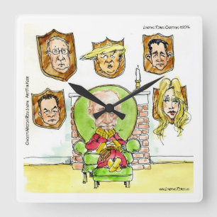Putin And Trump Comic Wall Clock by Rick London