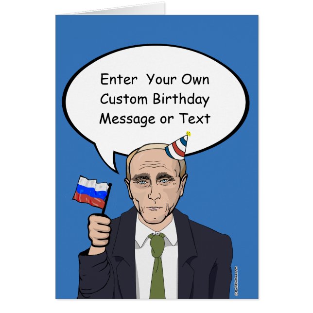 Putin Birthday Card - Customise your message - - E (Front)