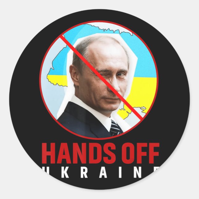 Putin Hands Off Ukraine  Classic Round Sticker (Front)
