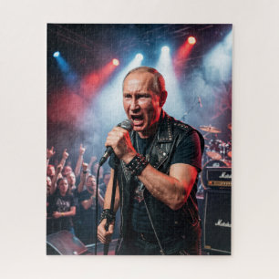 Putin Heavy Metal Rock Singer Headbang Jigsaw Puzzle