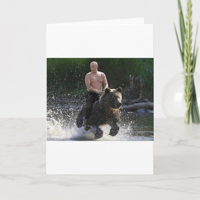 Putin is telling a bear! card (Front)
