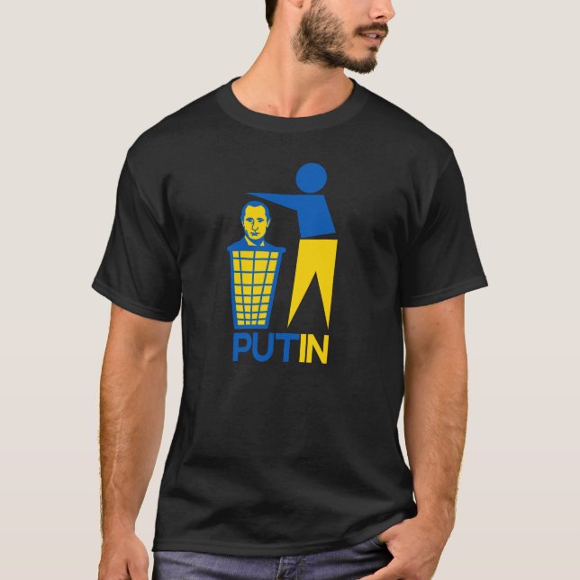 PutIn Trash Ukrainian Flag Colours Unisex T-Shirt (Front)