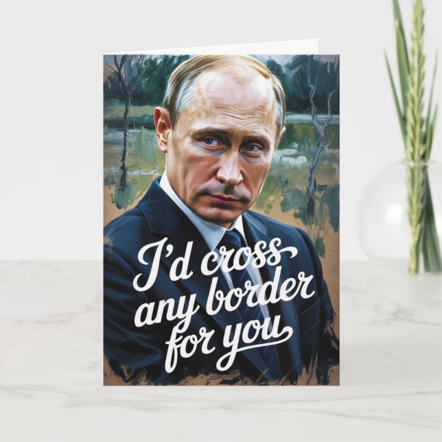 Putin Valentine Political Satire Funny  Card (Front)