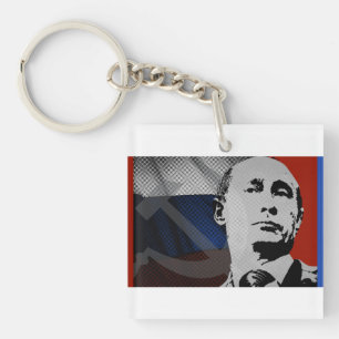 Putin with Russian Flag Key Ring