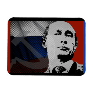 Putin with Russian Flag Magnet