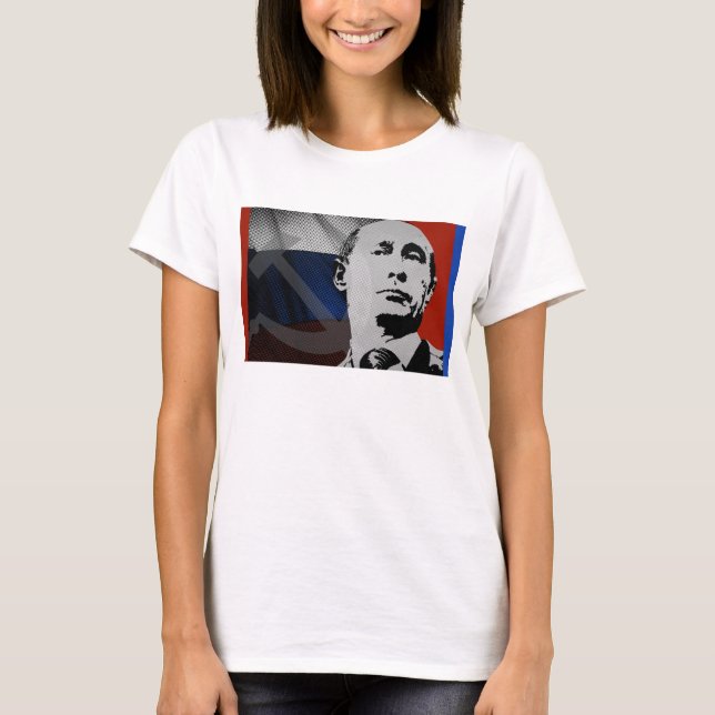 Putin with Russian Flag T-Shirt (Front)