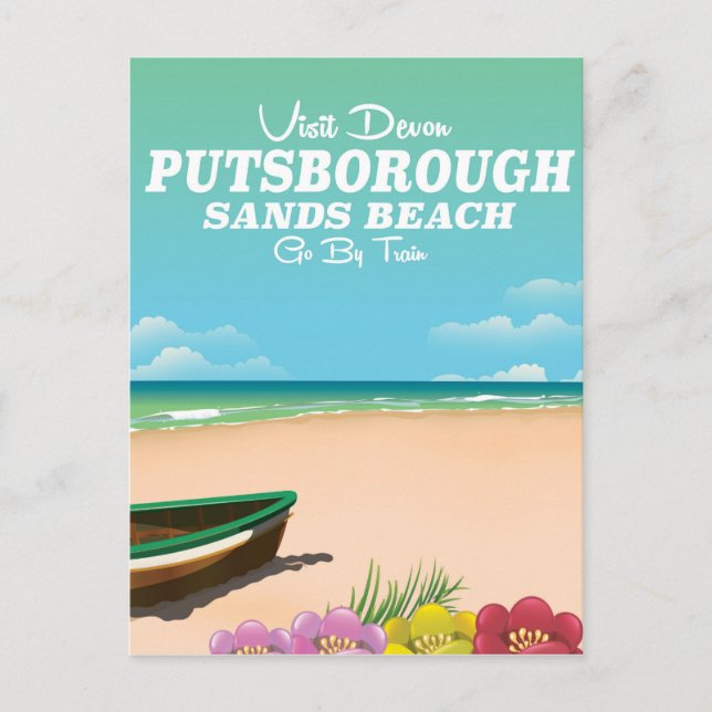 Putsborough Sands Beach Devon travel poster Postcard (Front)