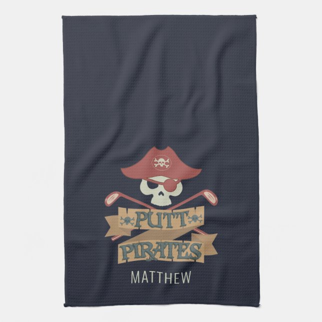 Putt Pirates Golfing Hobby Tea Towel (Vertical)