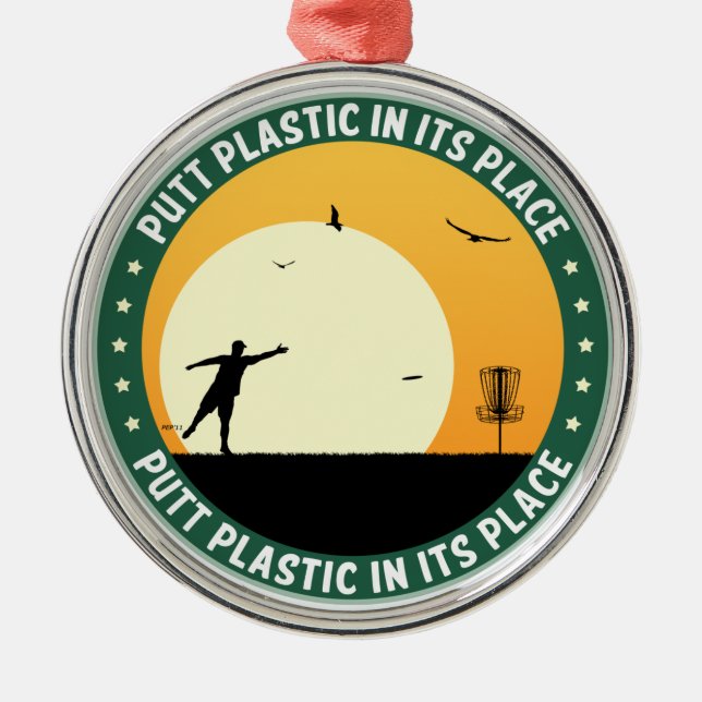 Putt Plastic In Its Place Metal Tree Decoration (Front)