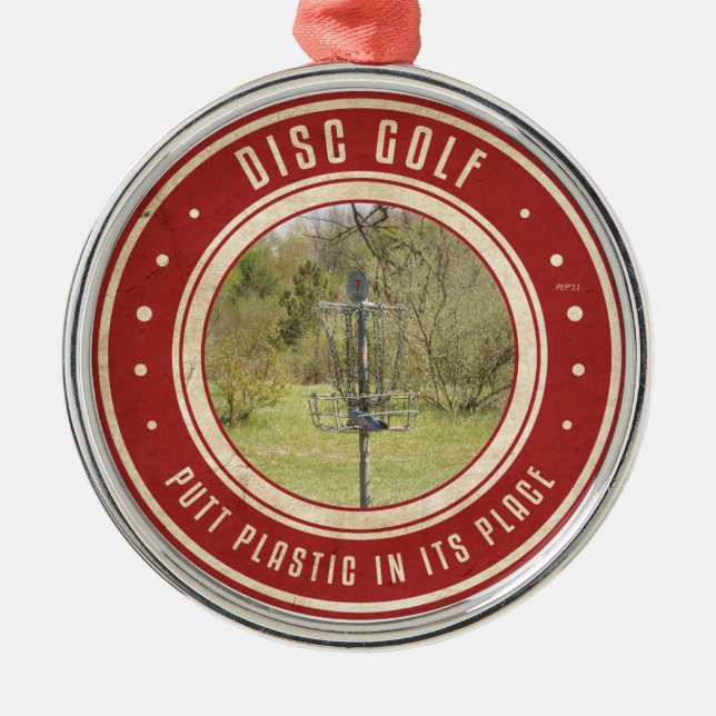 Putt Plastic In Its Place Metal Tree Decoration (Front)