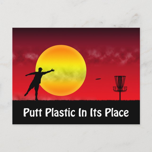 Putt Plastic In Its Place Postcard (Front)