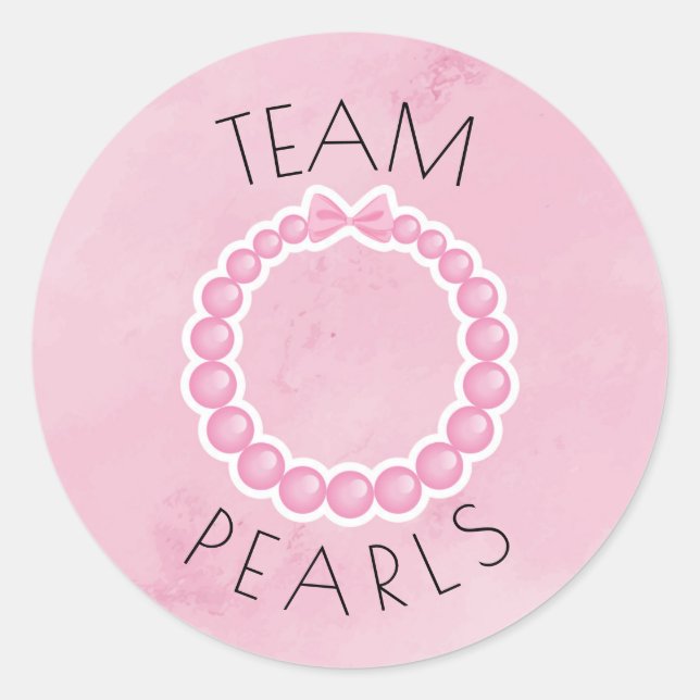 Putters or pearls gender reveal party classic round sticker (Front)
