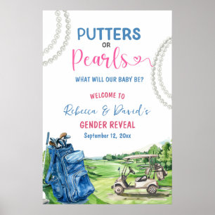 Putters or Pearls Gender Reveal Welcome Sign