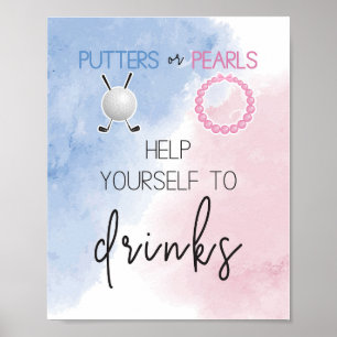 Putters or pearls Help yourself to drinks sign