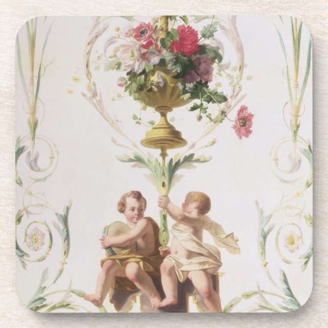 Putti amid swags of flowers and leaves coaster (Front)