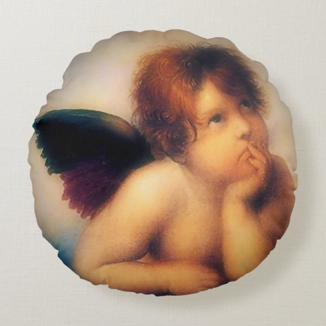 Putti Angel Round Cushion (Front)
