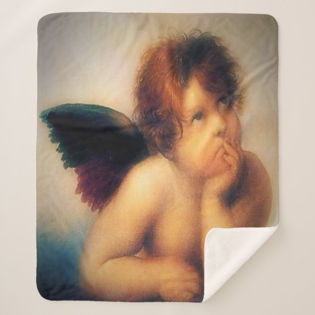 Putti Angel Sherpa Blanket (Front)