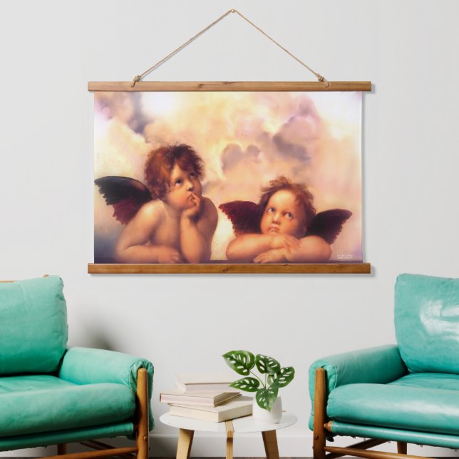 Putti Pair of Angels Hanging Tapestry (Living Room)