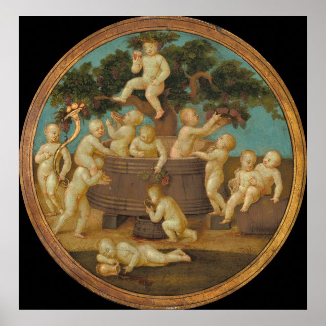Putti with a Wine Press - Raphael Fine Art Poster (Front)
