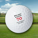 Puttin' Around 70 Birthday Personalised Golf Balls<br><div class="desc">This set of keepsake birthday golf balls makes a cute gift for anyone who is turning the big 70. It features your custom text in red and black in stylised text. Currently it says "Still puttin' around at 70" with the birthday name and date on it. Make it say whatever...</div>