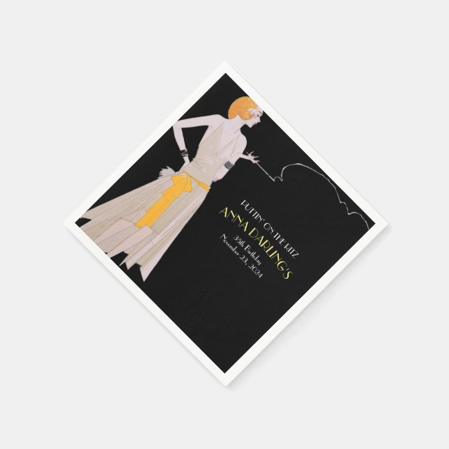 Puttin' On the Ritz 20's Flapper Party Invitation Napkin (Corner)