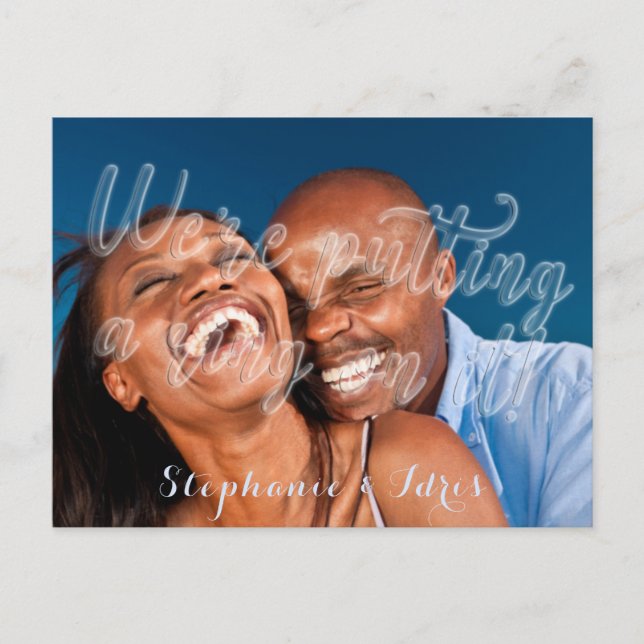 Putting A Ring On It Embossed Engagement Party Invitation Postcard (Front)