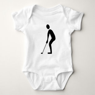 Putting - Black Baby Bodysuit