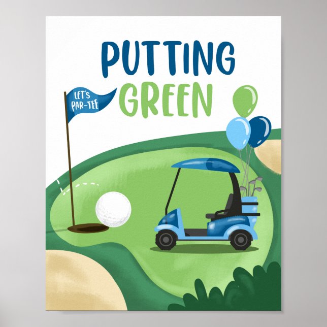 Putting Green Golf Par-Tee Boy Birthday Sign (Front)
