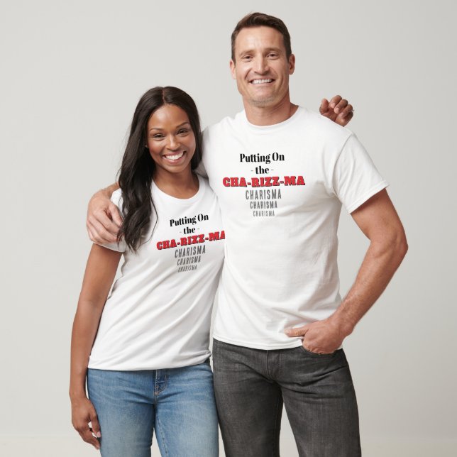 Putting on the Charizzma Fun Charisma Pattern T-Shirt (Unisex)