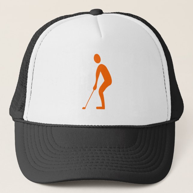 Putting - Orange Trucker Hat (Front)