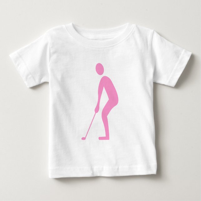 Putting - Pink Baby T-Shirt (Front)