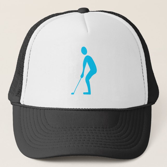 Putting - Sky Blue Trucker Hat (Front)