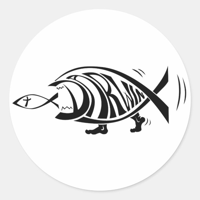 Putting the Win in Darwin (by sethness@deviantart) Classic Round Sticker (Front)