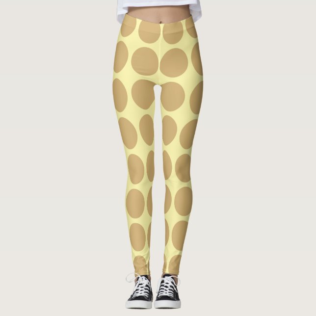 Putty Cream Neutral Dots Leggings (Front)