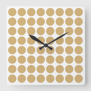 Putty Neutral Dots Square Wall Clock