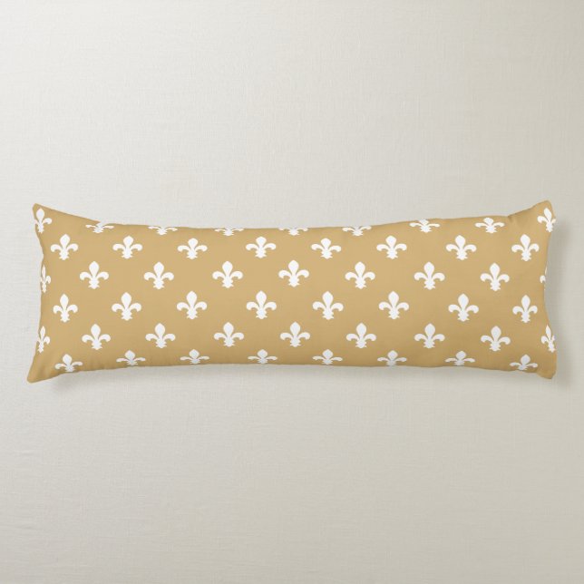 Putty Neutral Fleur de Lys Body Cushion (Front)