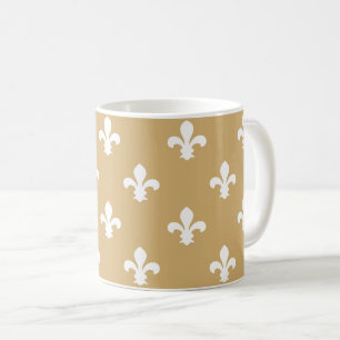 Putty Neutral Fleur de Lys Coffee Mug